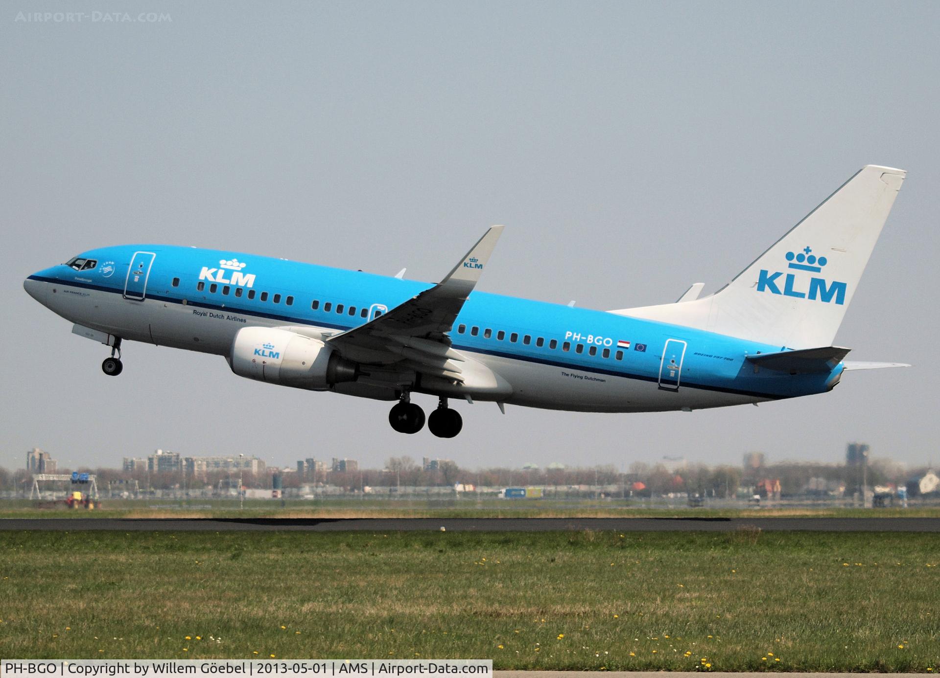 PH-BGO, 2011 Boeing 737-7K2 C/N 38126, Take off from runway 36L of Schiphol Airport