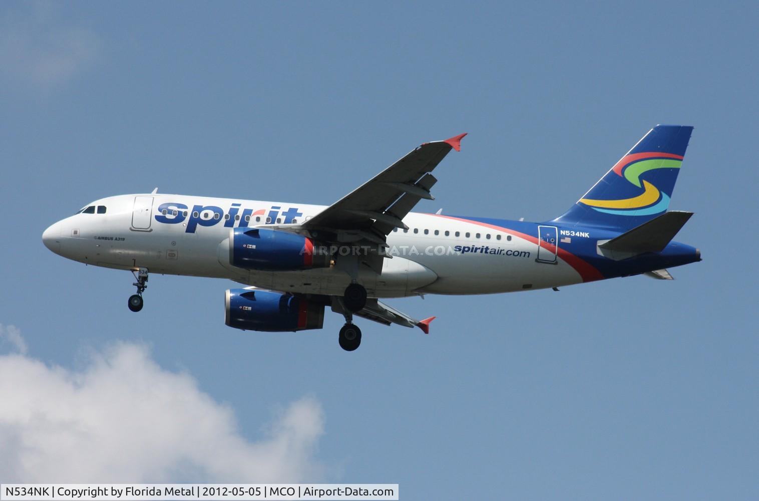 N534NK, 2008 Airbus A319-132 C/N 3395, Spirit A319