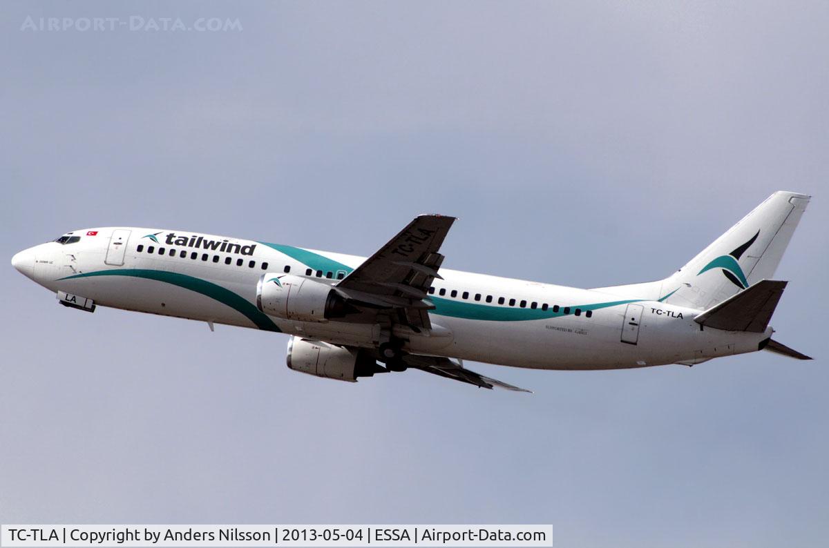 TC-TLA, 1993 Boeing 737-4Q8 C/N 25107, Departing runway 19R.