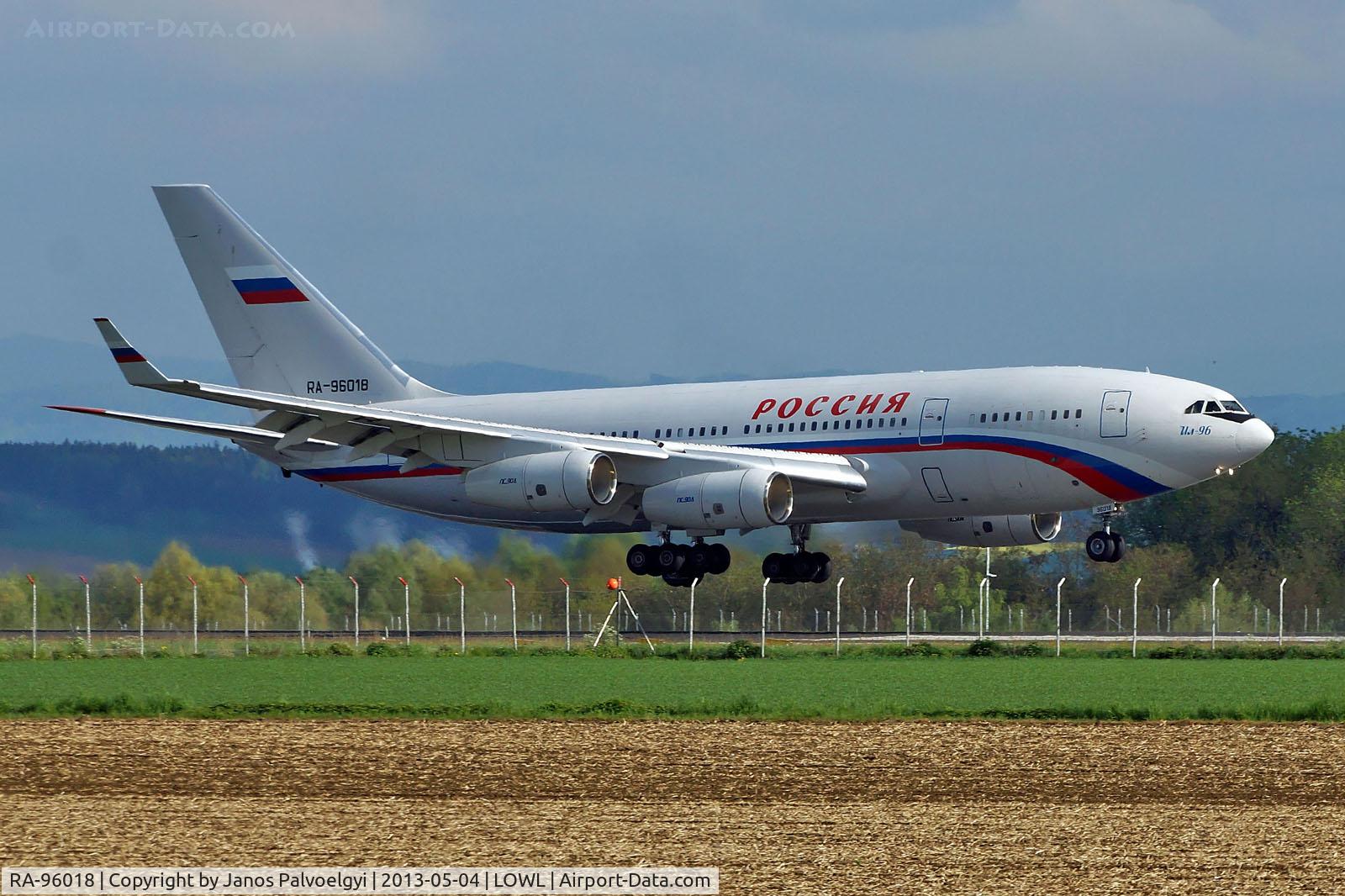 RA-96018, 2007 Ilyushin Il-96-300 C/N 74393202018, Russia State Transport Company Ilyushin IL-96-300 landing in LOWL/LNZ