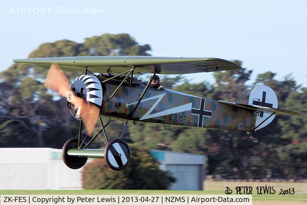 ZK-FES, 2011 Fokker D-VIII Replica C/N E6003, The Vintage Aviator Ltd., Masterton