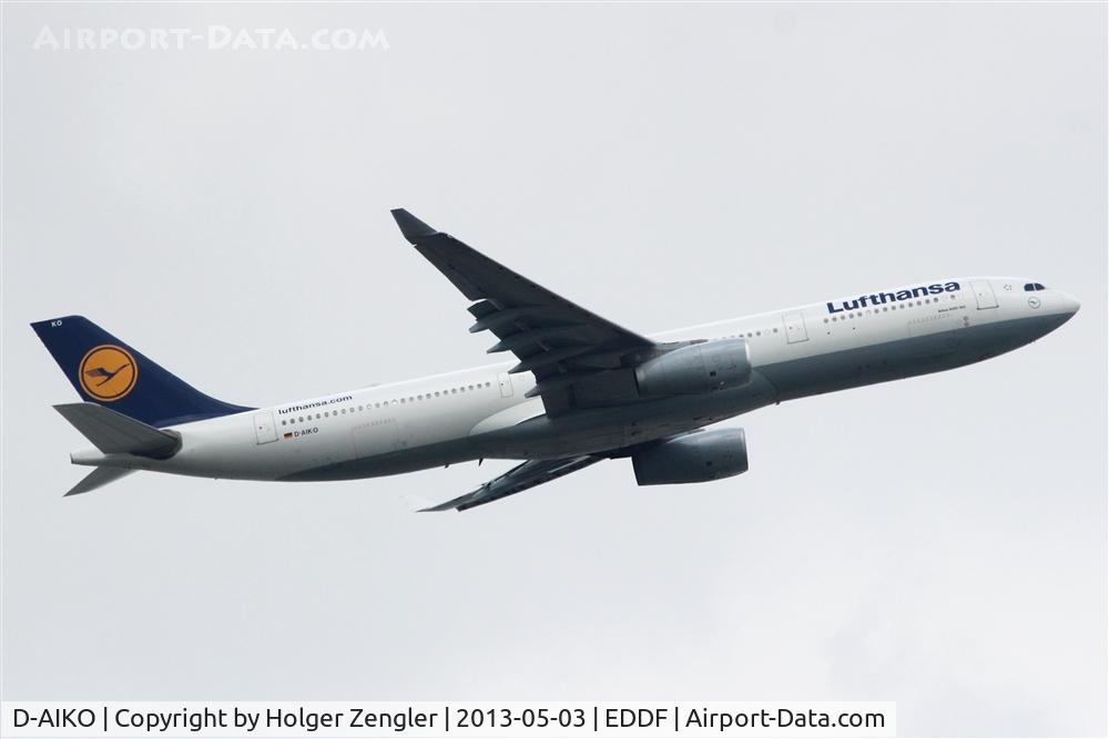 D-AIKO, 2009 Airbus A330-343X C/N 989, Leaving FRA eastbound after take off on rwy 07C....
