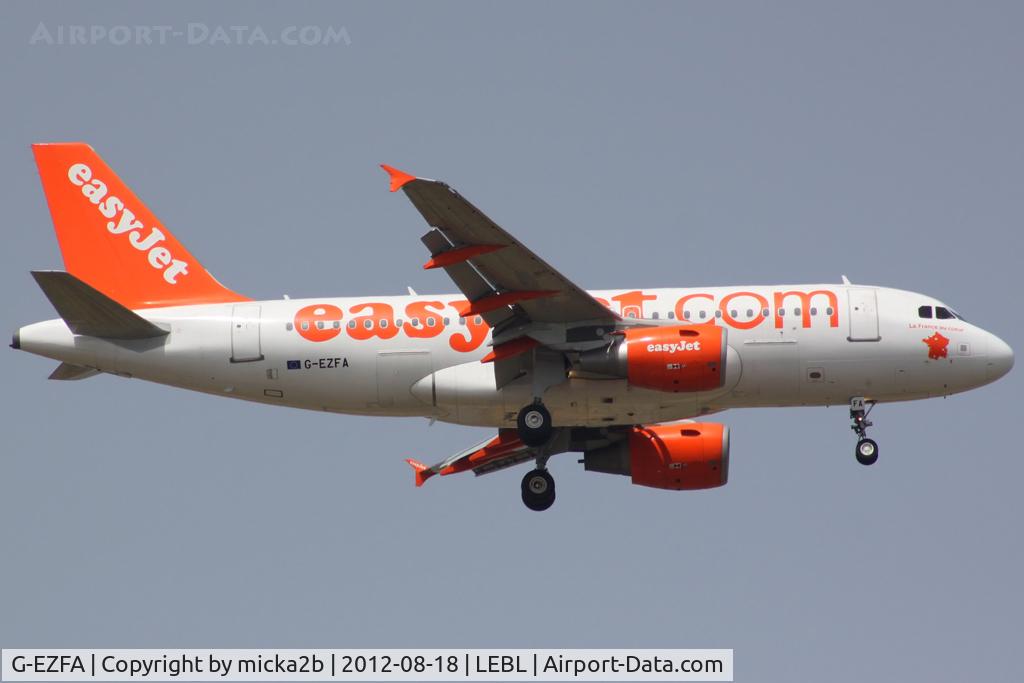 G-EZFA, 2009 Airbus A319-111 C/N 3788, Landing