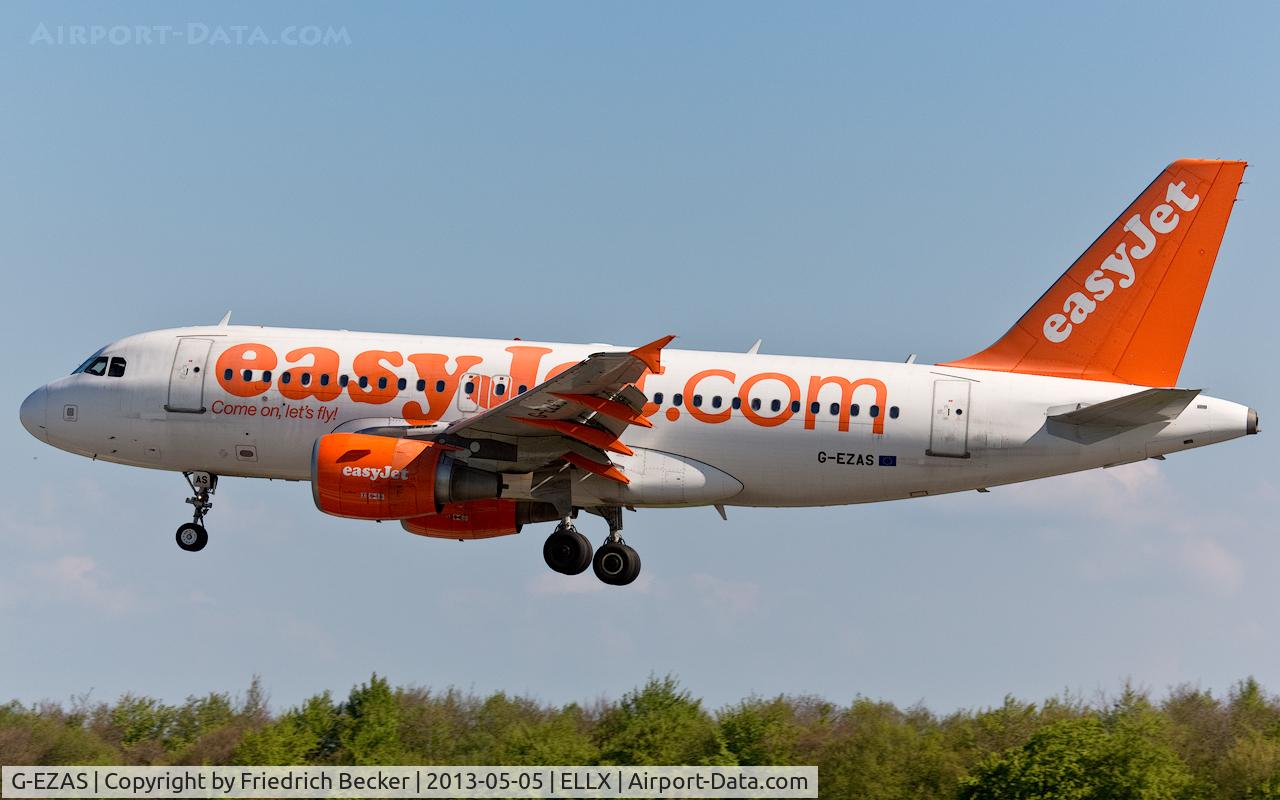 G-EZAS, 2006 Airbus A319-111 C/N 2779, on final RW06