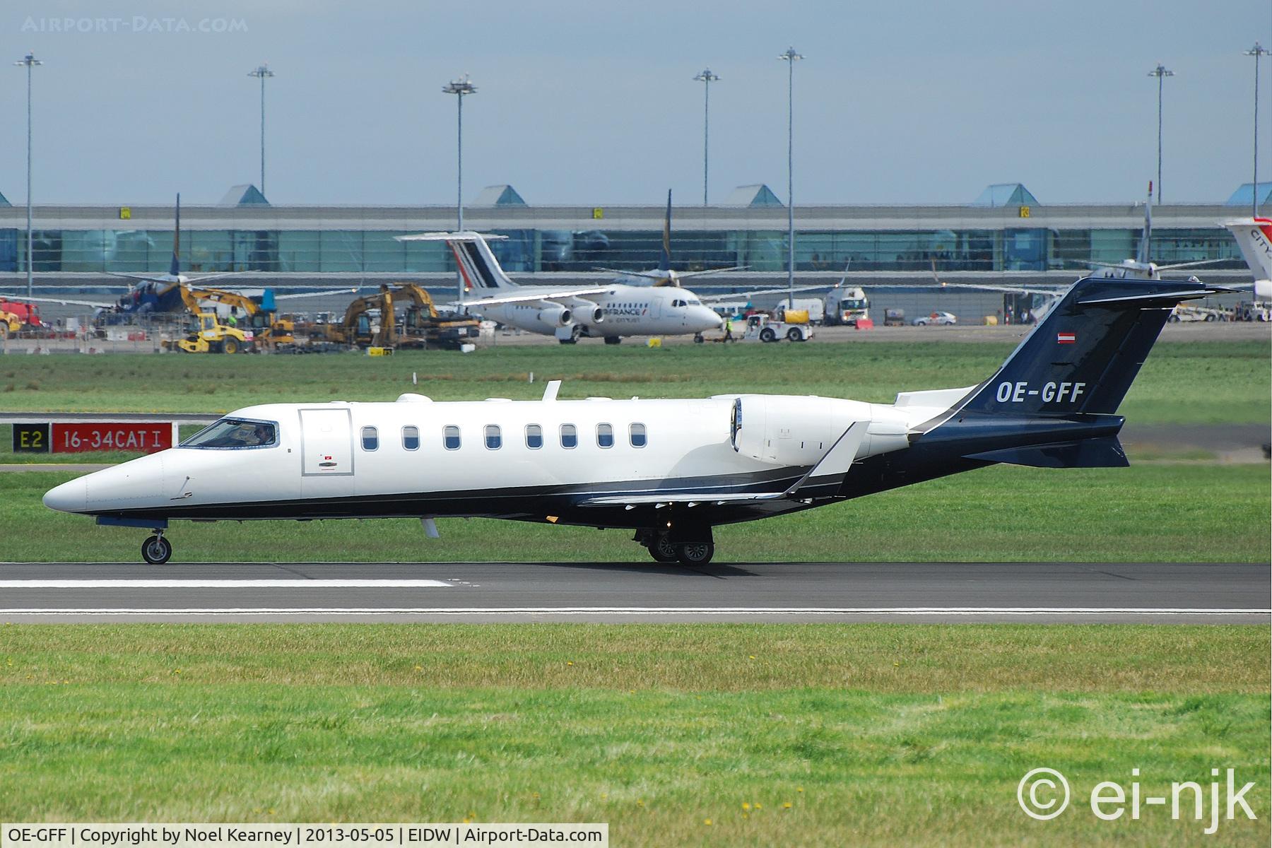 OE-GFF, 2004 Learjet 45 C/N 45-243, Lined up for departure off Rwy 28 at Dublin.
