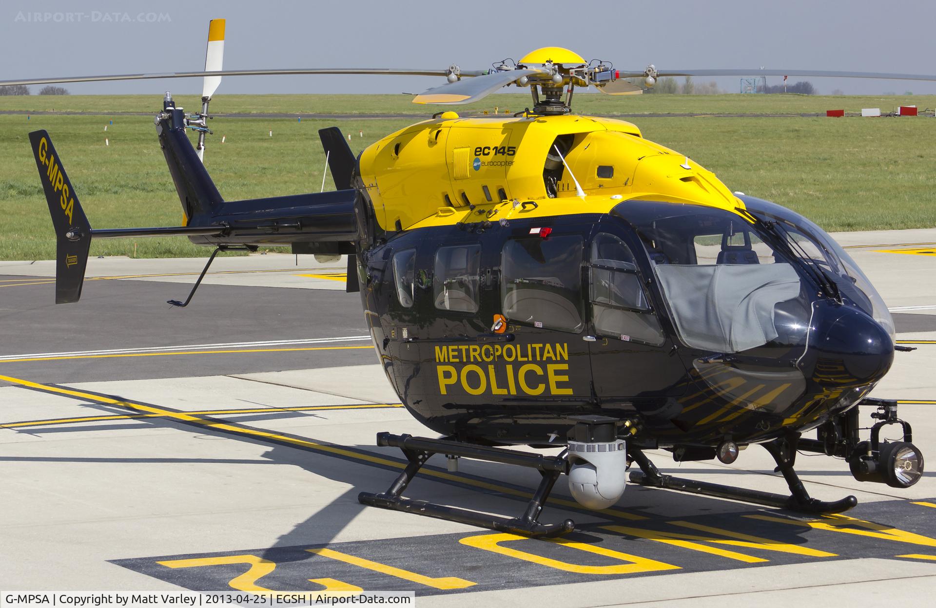 G-MPSA, 2005 Eurocopter-Kawasaki EC-145 (BK-117C-2) C/N 9065, Sat on stand at SaxonAir.