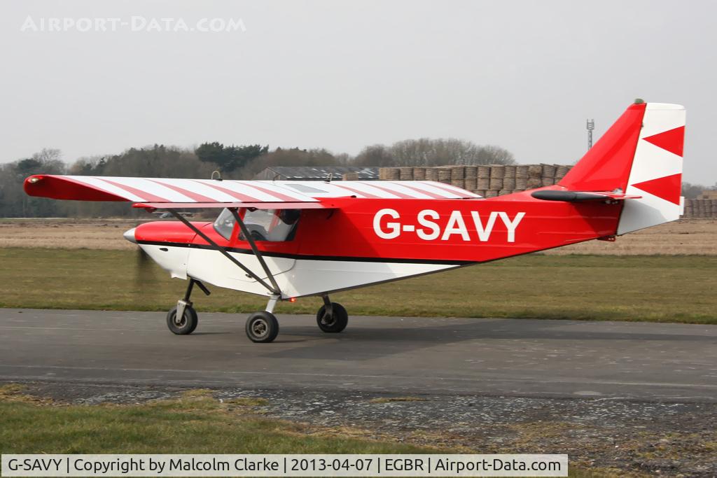 G-SAVY, 2009 ICP MXP-740 Savannah VG Jabiru(1) C/N BMAA/HB/499, ICP MXP-740 Savannah VG Jabiru at The Real Aeroplane Club's Spring Fly-In, Breighton Airfield, April 2013.
