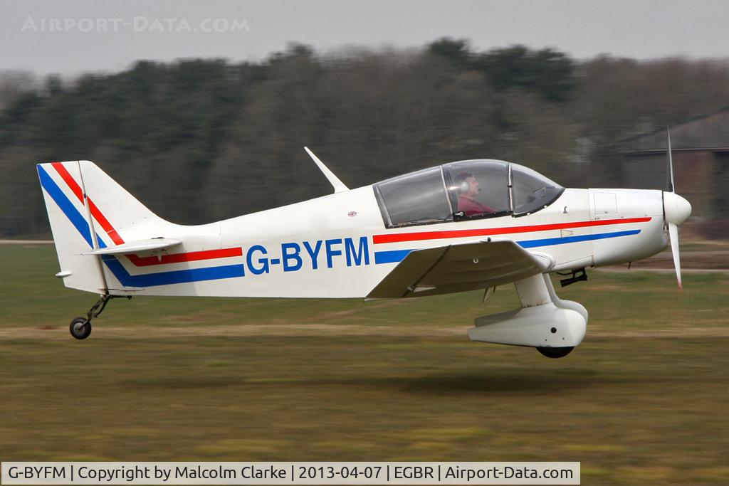 G-BYFM, 2000 Jodel DR-1050 M1 Excellence Replica C/N PFA 304-13237, Jodel DR1050 M1 Excellence(Replica) at The Real Aeroplane Company's Spring Fly-In, Breighton Airfield, April 2013.
