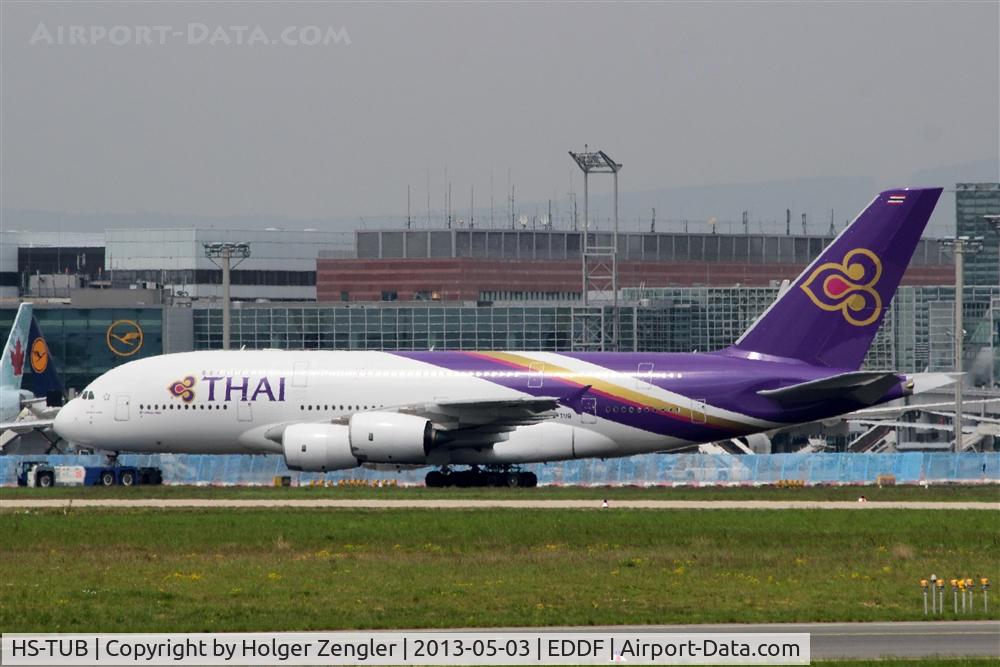 HS-TUB, 2012 Airbus A380-841 C/N 093, No.2 of Thai Airways A 380 equipment passes by......