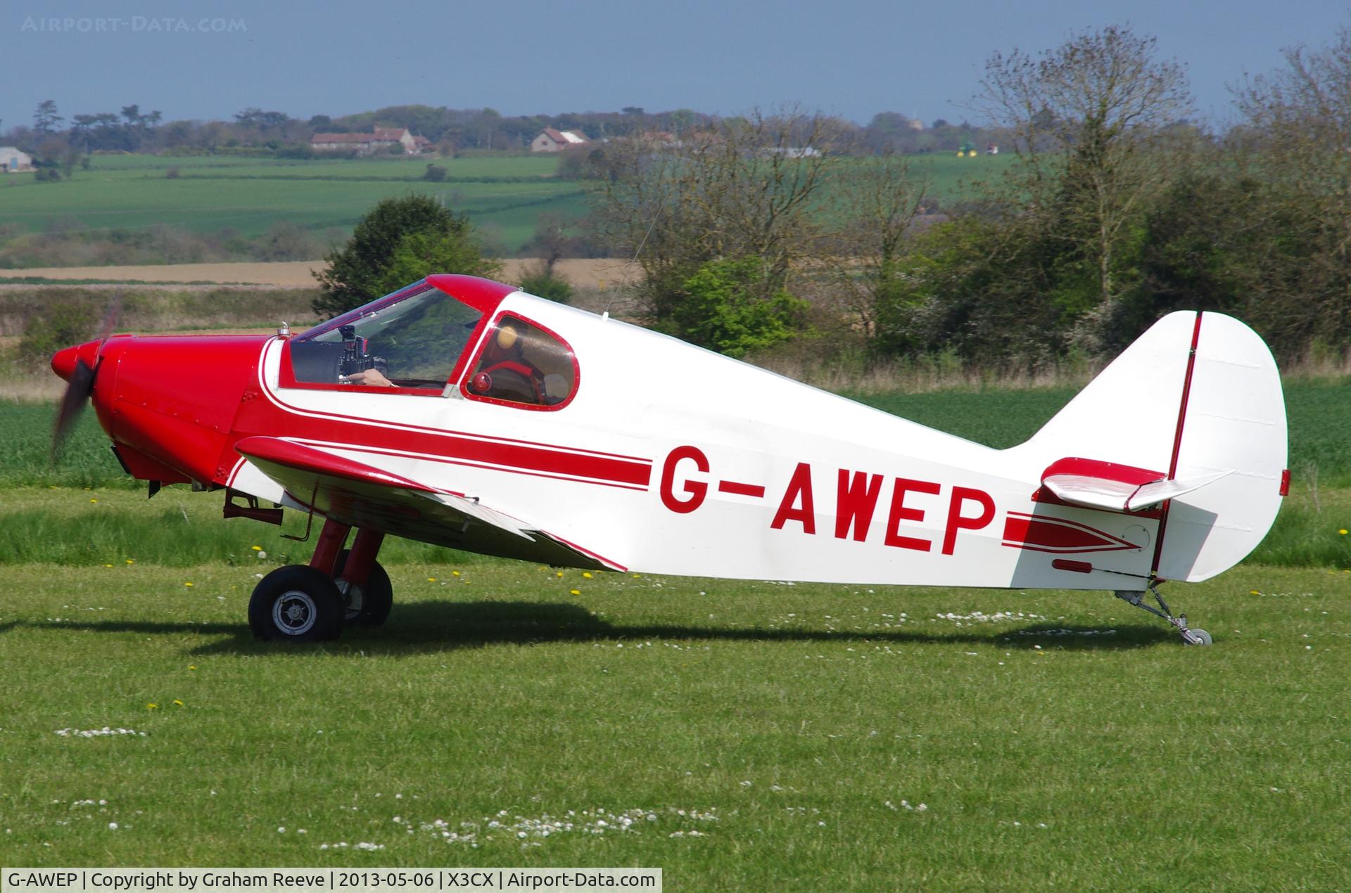G-AWEP, 1969 Gardan Minicab (JB01 Standard) C/N PFA 1801, About to depart from Northrepps.