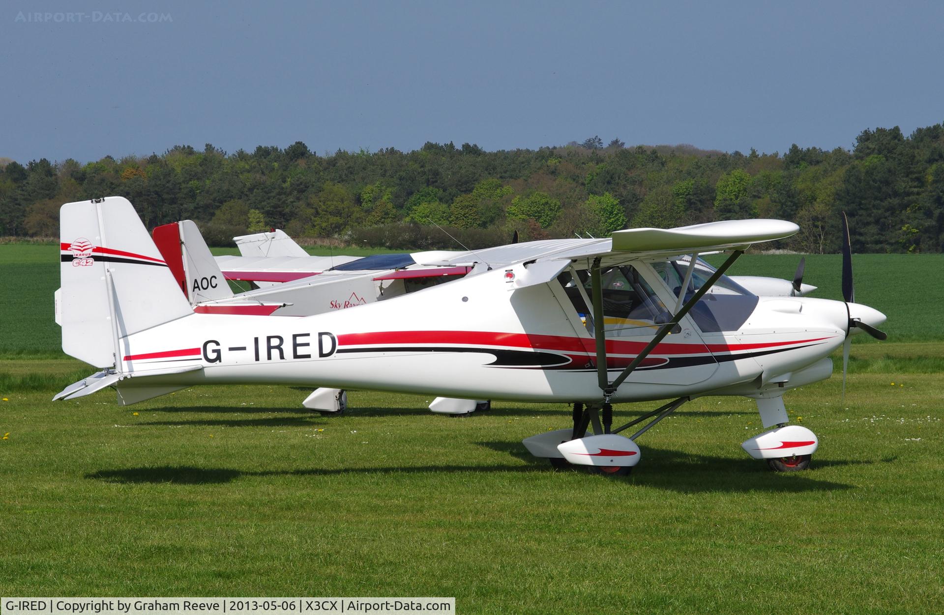 G-IRED, 2012 Comco Ikarus C42 FB100 Bravo C/N 1207-7210, Parked at Northrepps.