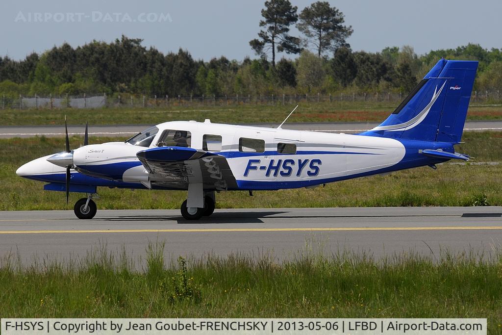 F-HSYS, 2012 Piper PA-34-220T Seneca V C/N 3449464, take off runway 05