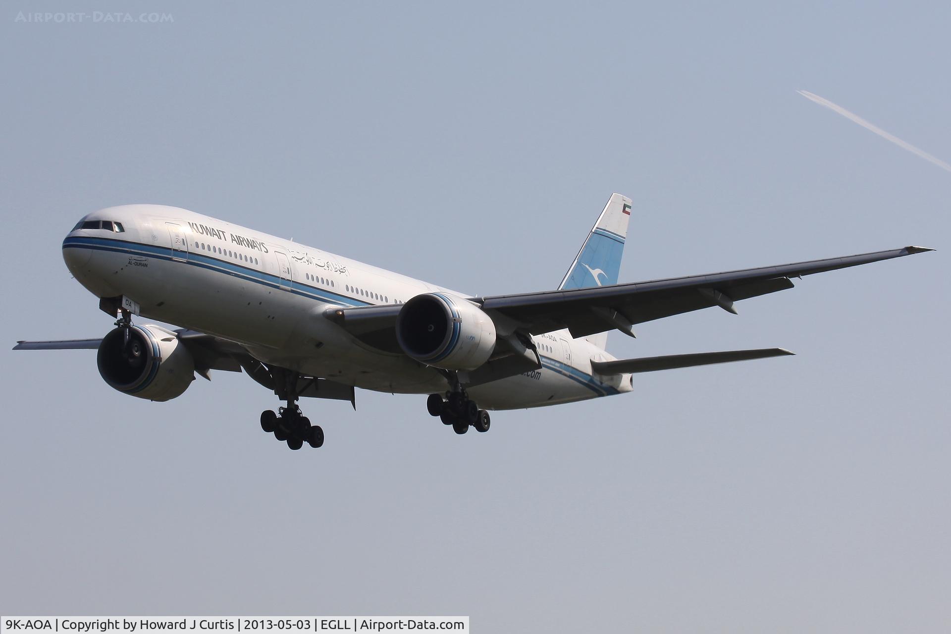 9K-AOA, 1998 Boeing 777-269/ER C/N 28743, Kuwait Airways, named 'Al-Qurain'.