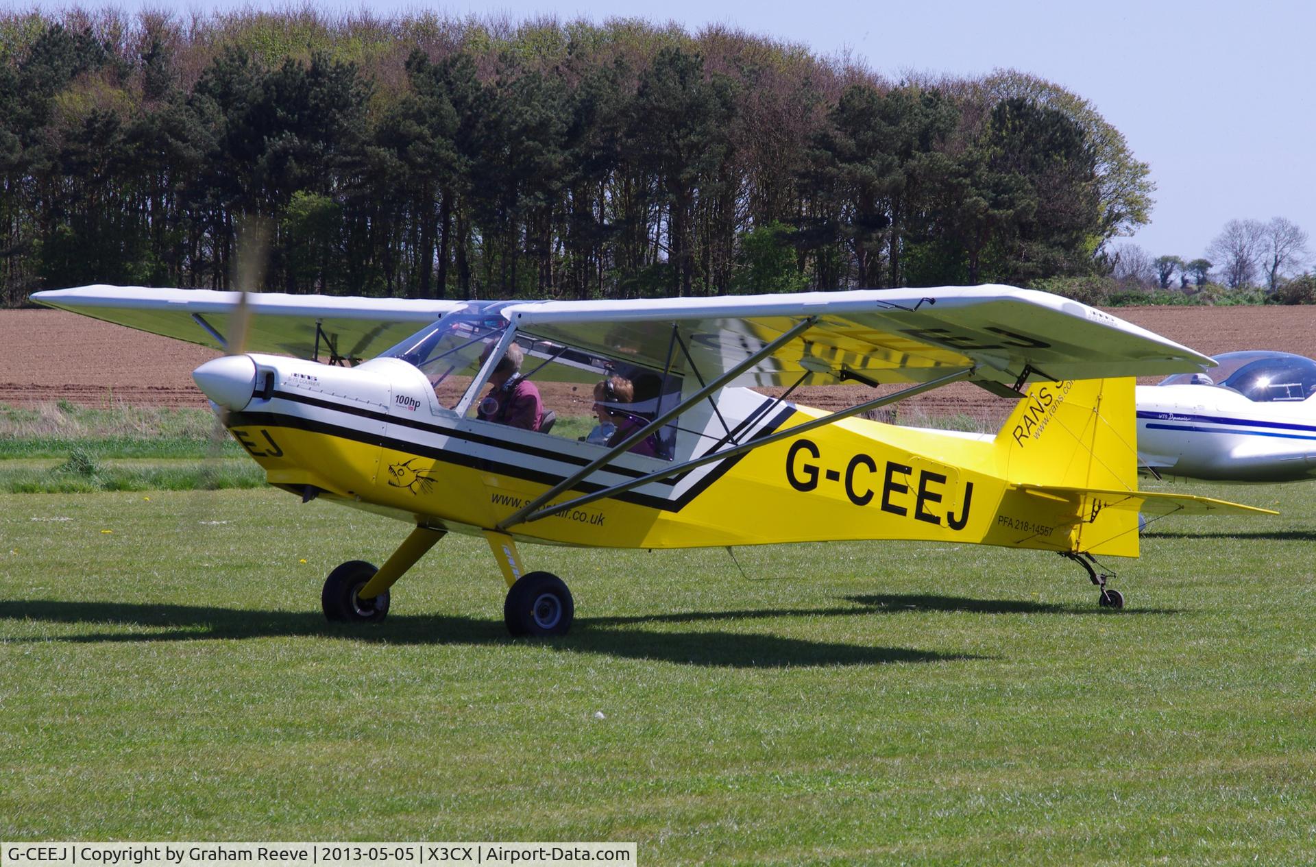 G-CEEJ, 2006 Rans S-7S Courier C/N PFA 218-14557, Just landed at Northrepps.