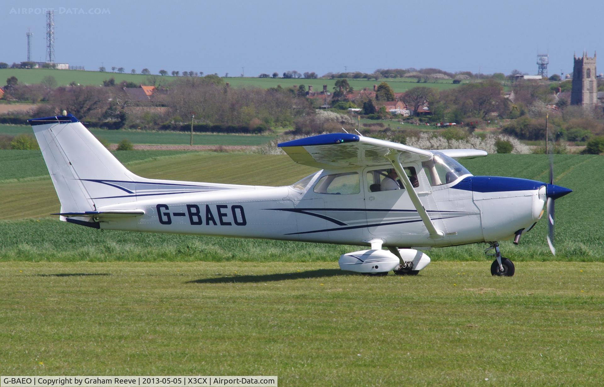 G-BAEO, 1973 Reims F172M Skyhawk Skyhawk C/N 0911, Just landed.