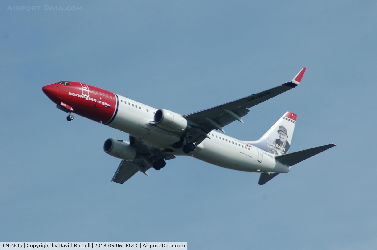 LN-NOR, 2011 Boeing 737-81D C/N 39412, Norwegian Boeing 737-81D (Povel Ramel) on approach to Manchester AIrport.