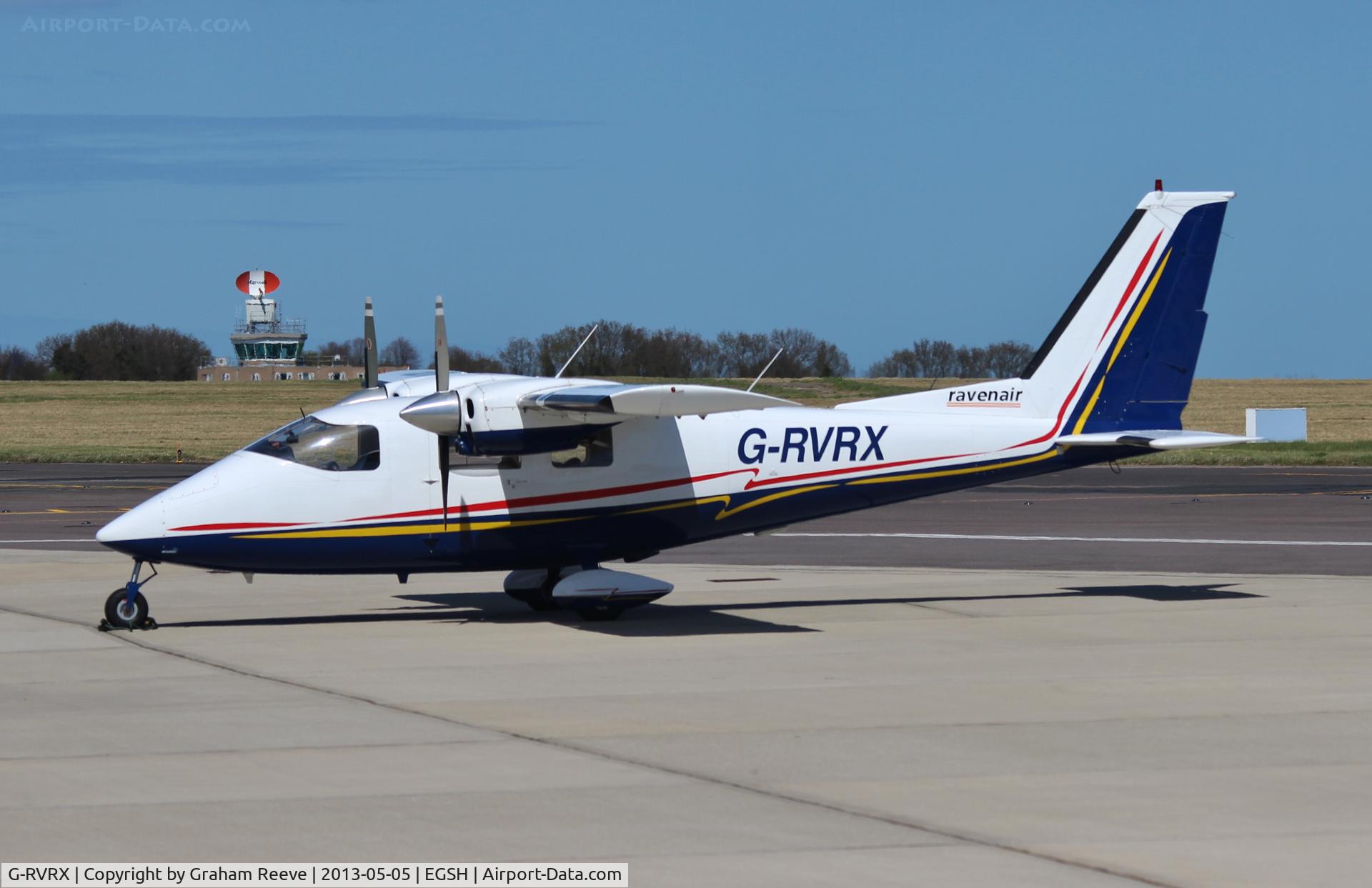 G-RVRX, 1977 Partenavia P-68B Victor C/N 62, Parked at Norwich.