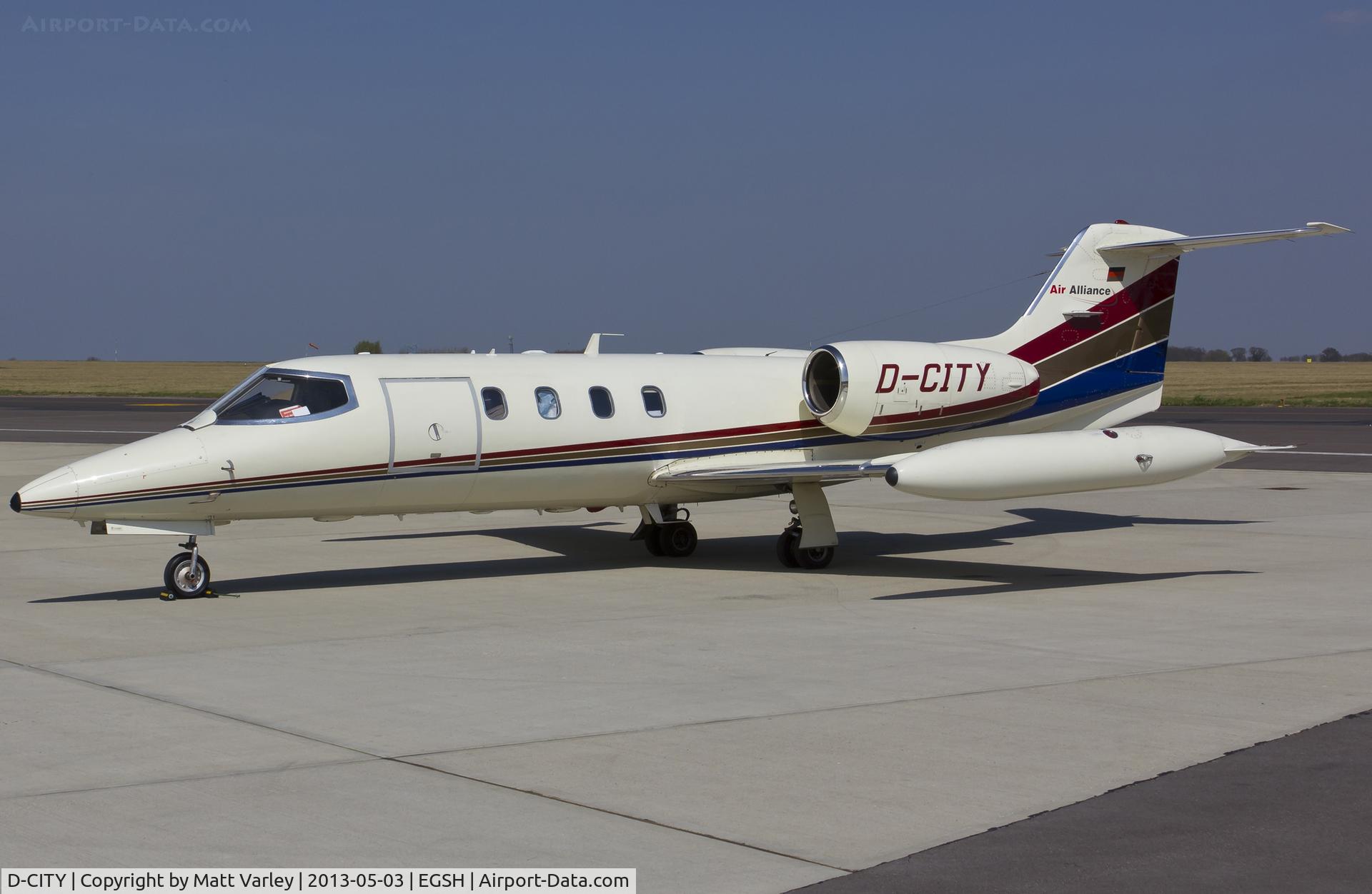 D-CITY, 1978 Gates Learjet 35A C/N 35A-177, Sat on stand at SaxonAir.