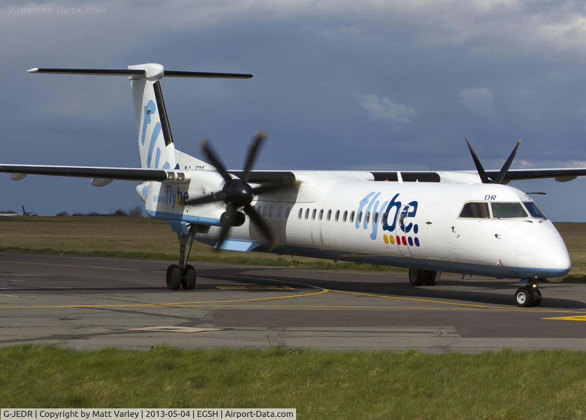 G-JEDR, 2003 De Havilland Canada DHC-8-402Q Dash 8 C/N 4087, Arriving at EGSH.