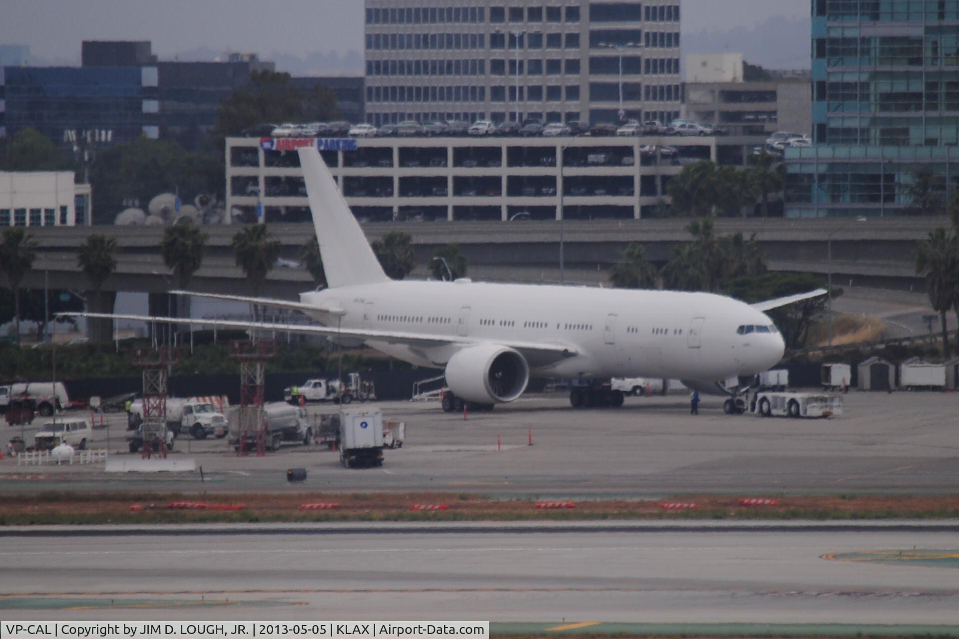 VP-CAL, 2010 Boeing 777-2KQ/LR C/N 40753, VP-CAL# SEEN PARKED ON THE RAMP AREA AT LAX SHORTLY AFTER ARRIVAL ON RUNWAY 07 RIGHT.