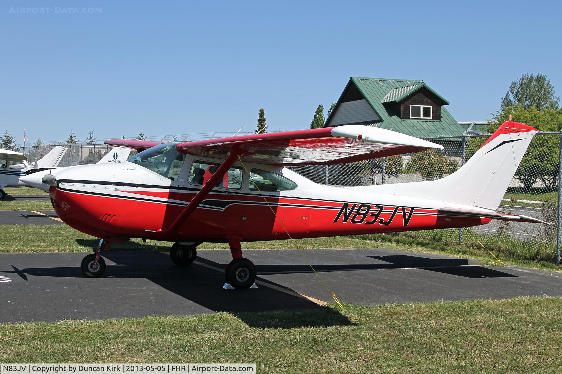 N83JV, 1983 Cessna 182R Skylane C/N 18268329, Nice weather brings lots of visitors to the transient parking area.