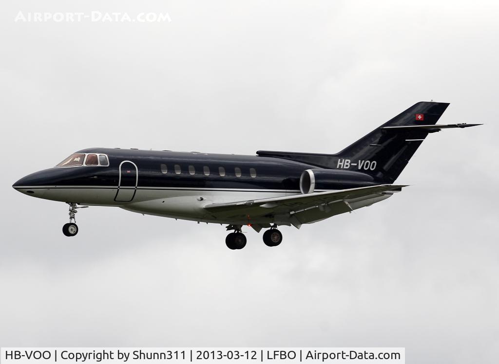 HB-VOO, 1992 British Aerospace BAe.125-1000A C/N 259030, Landing rwy 32R
