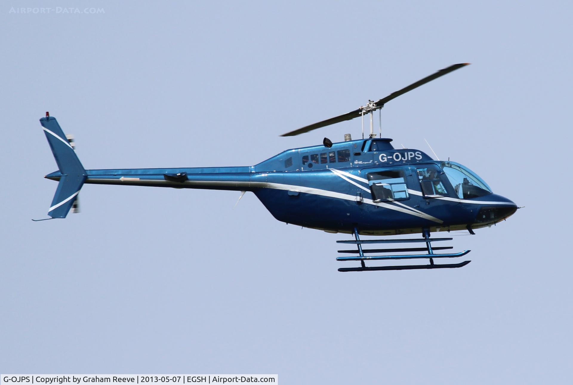 G-OJPS, 1974 Bell 206B JetRanger II C/N 1484, In bound to Norwich.