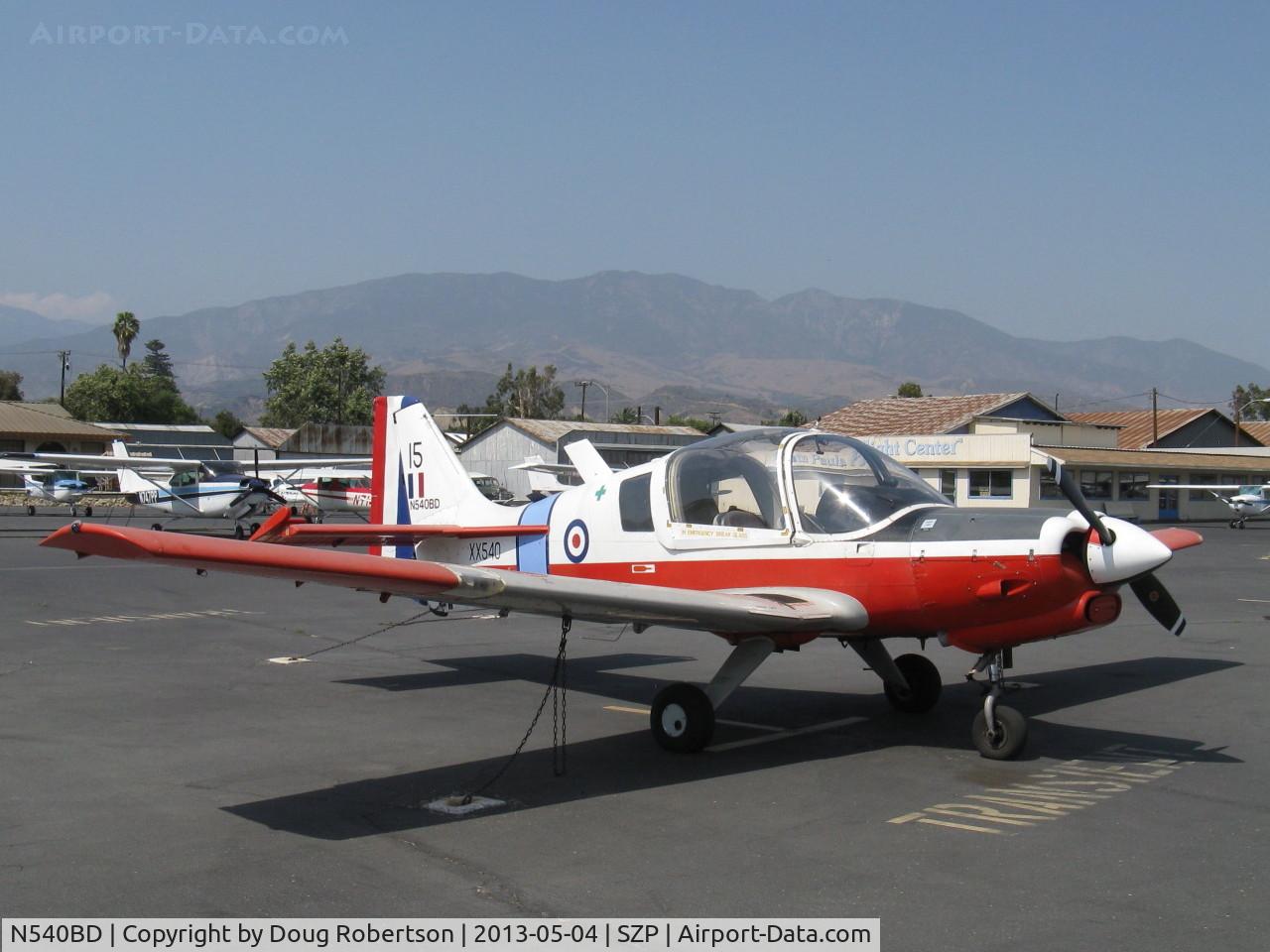 N540BD, 1973 Scottish Aviation Bulldog T.1 C/N BH120/232, 1973 Scottish Aviation BULLDOG Mdl 120/121, Lycoming O-540-A1B5D 200 Hp