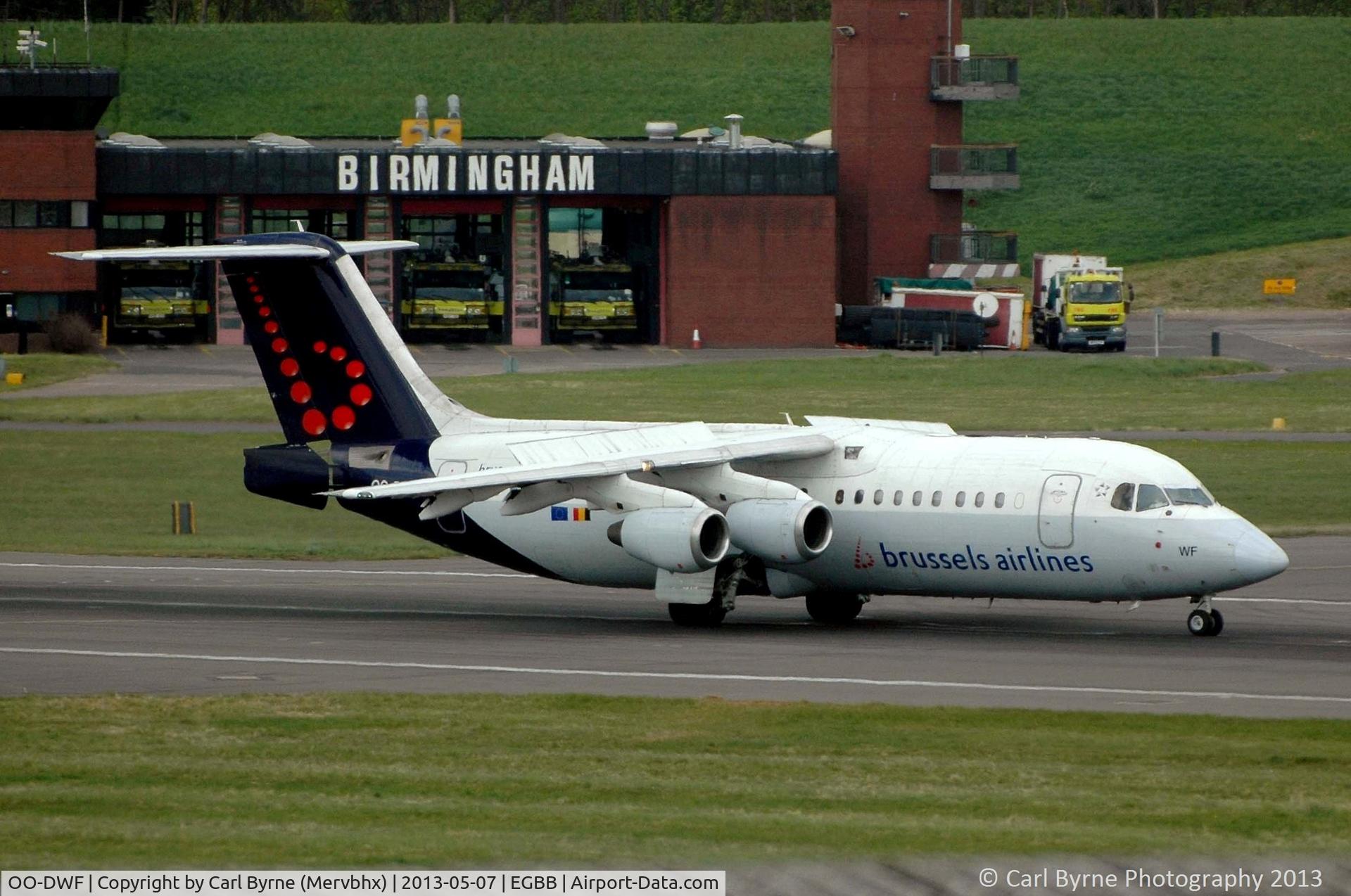 OO-DWF, 1998 British Aerospace Avro 146-RJ100 C/N E3332, Taken from the Elmdon MSCP.