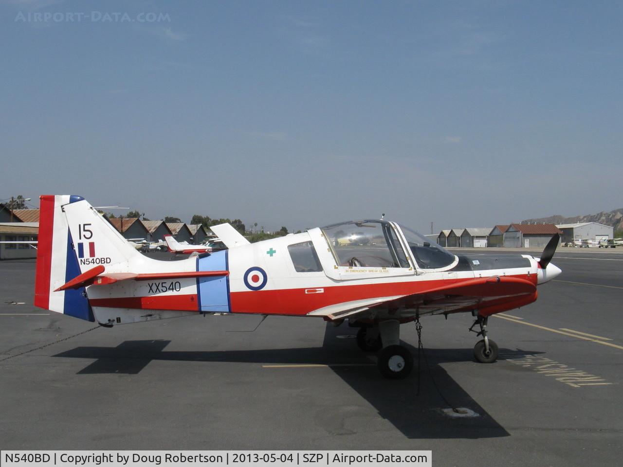 N540BD, 1973 Scottish Aviation Bulldog T.1 C/N BH120/232, 1973 Scottish Aviation BULLDOG Mdl 120/121, Lycoming O-540-A1B5D 200 Hp, two-place side by side primary military trainer, several air forces, Experimental class warbird