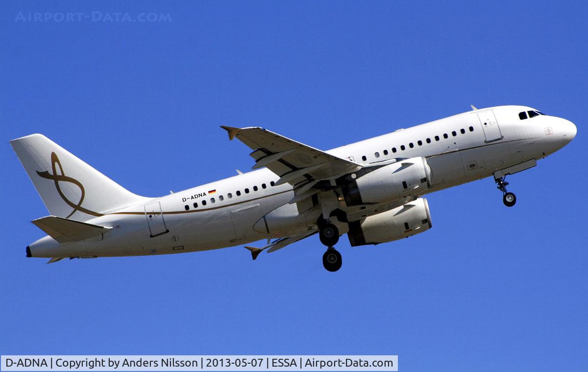 D-ADNA, 1999 Airbus ACJ319 (A319-133/CJ) C/N 1053, Departing runway 19L.