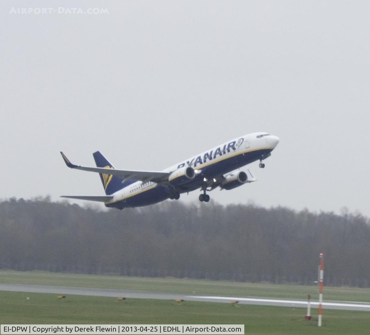 EI-DPW, 2007 Boeing 737-8AS C/N 35552, Flight FR6123 departing EDHL en route Porto (LPPR)