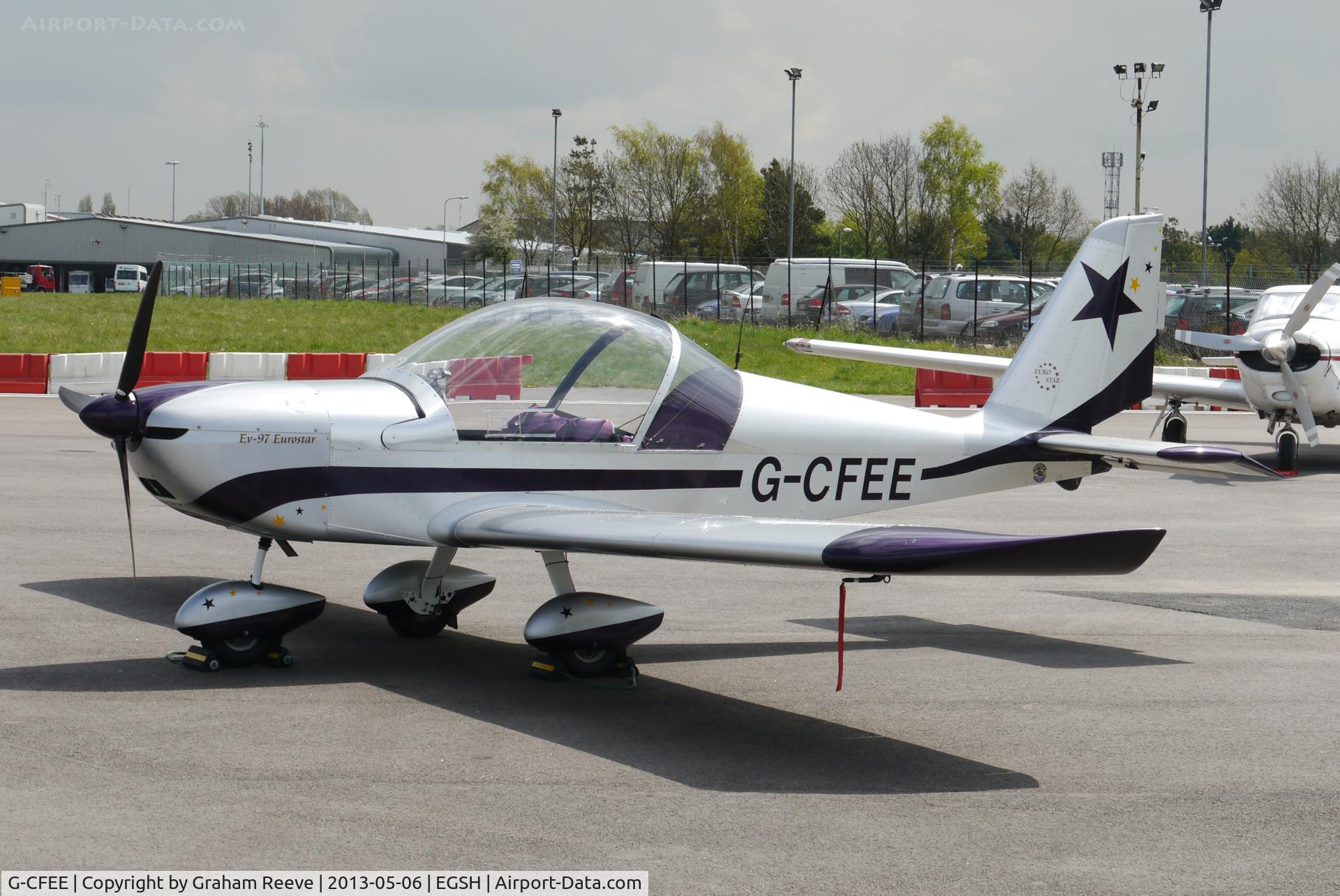 G-CFEE, 2008 Evektor-Aerotechnik EV-97 Eurostar C/N LAA 315-14778, Parked at Norwich.