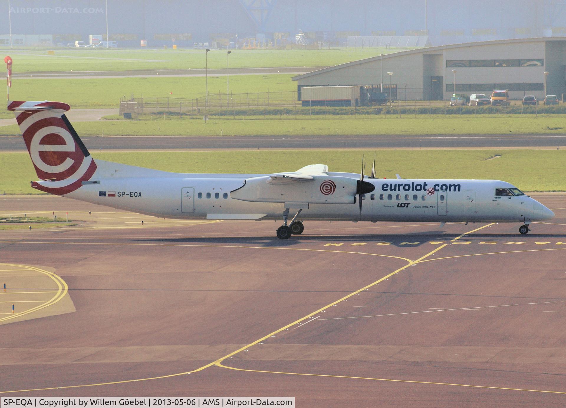 SP-EQA, 2012 Bombardier DHC-8-402Q Dash 8 Dash 8 C/N 4406, Taxi to the gate of Schiphol Airport