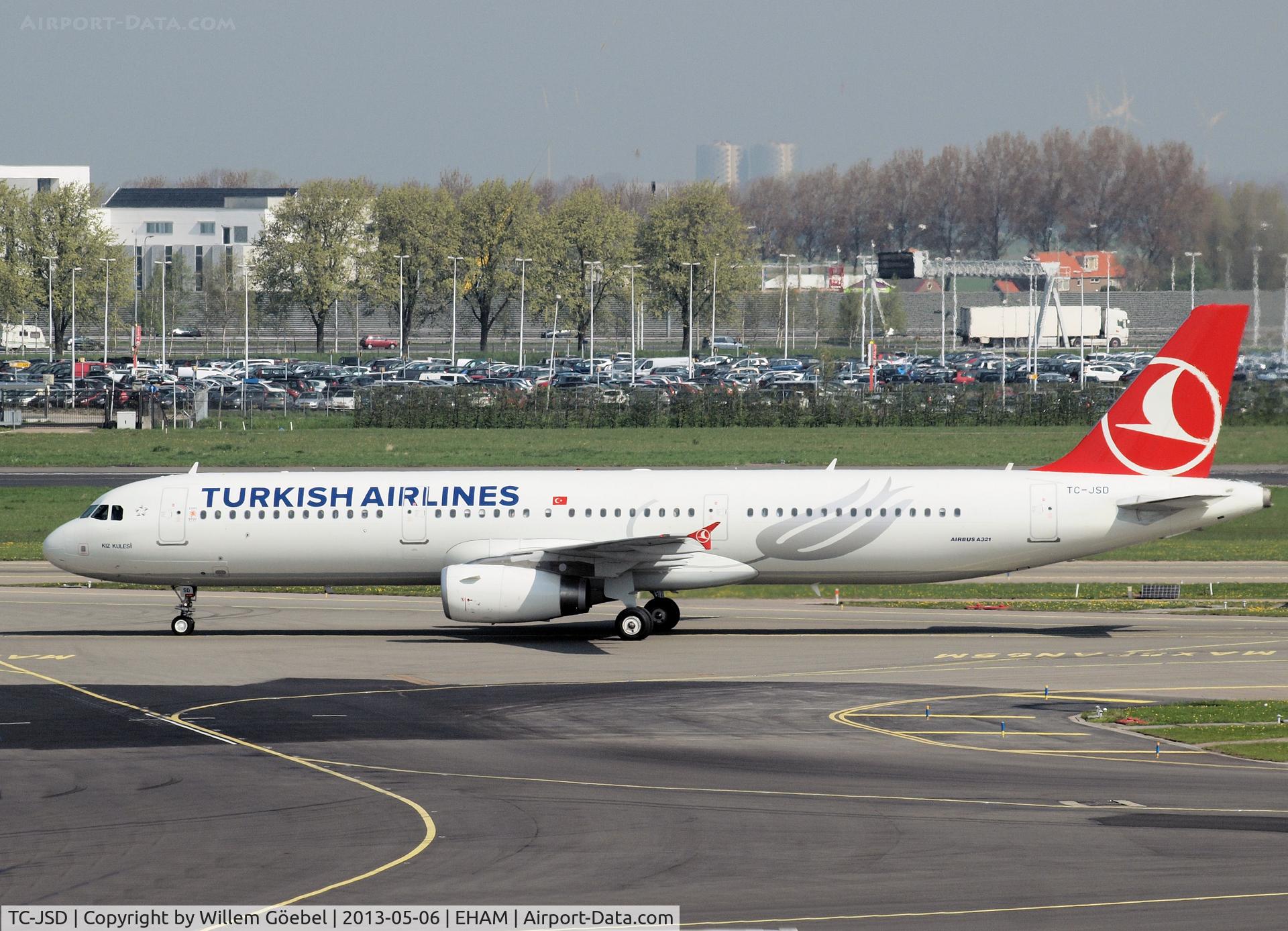 TC-JSD, 2012 Airbus A321-231 C/N 5388, Taxi to the gate of Schiphol Airport