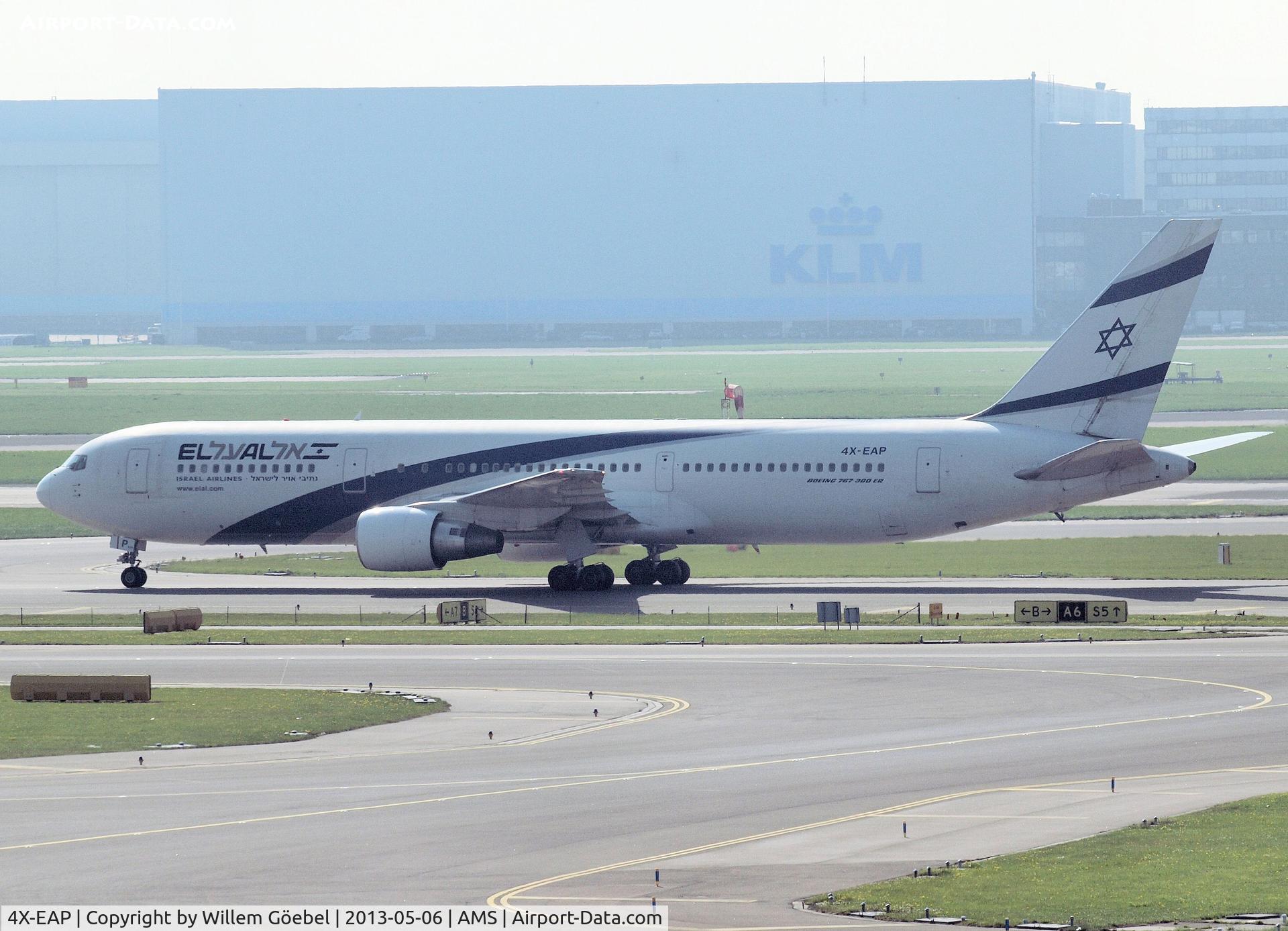 4X-EAP, 1990 Boeing 767-3Y0 C/N 24953, Taxi to the gate of Schiphol Airport