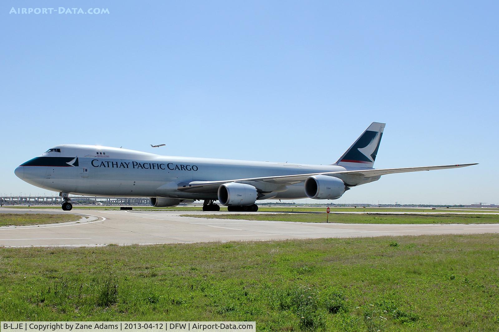 B-LJE, 2011 Boeing 747-867F/SCD C/N 39242, Cathay Pacific 747-8F at DFW Airport