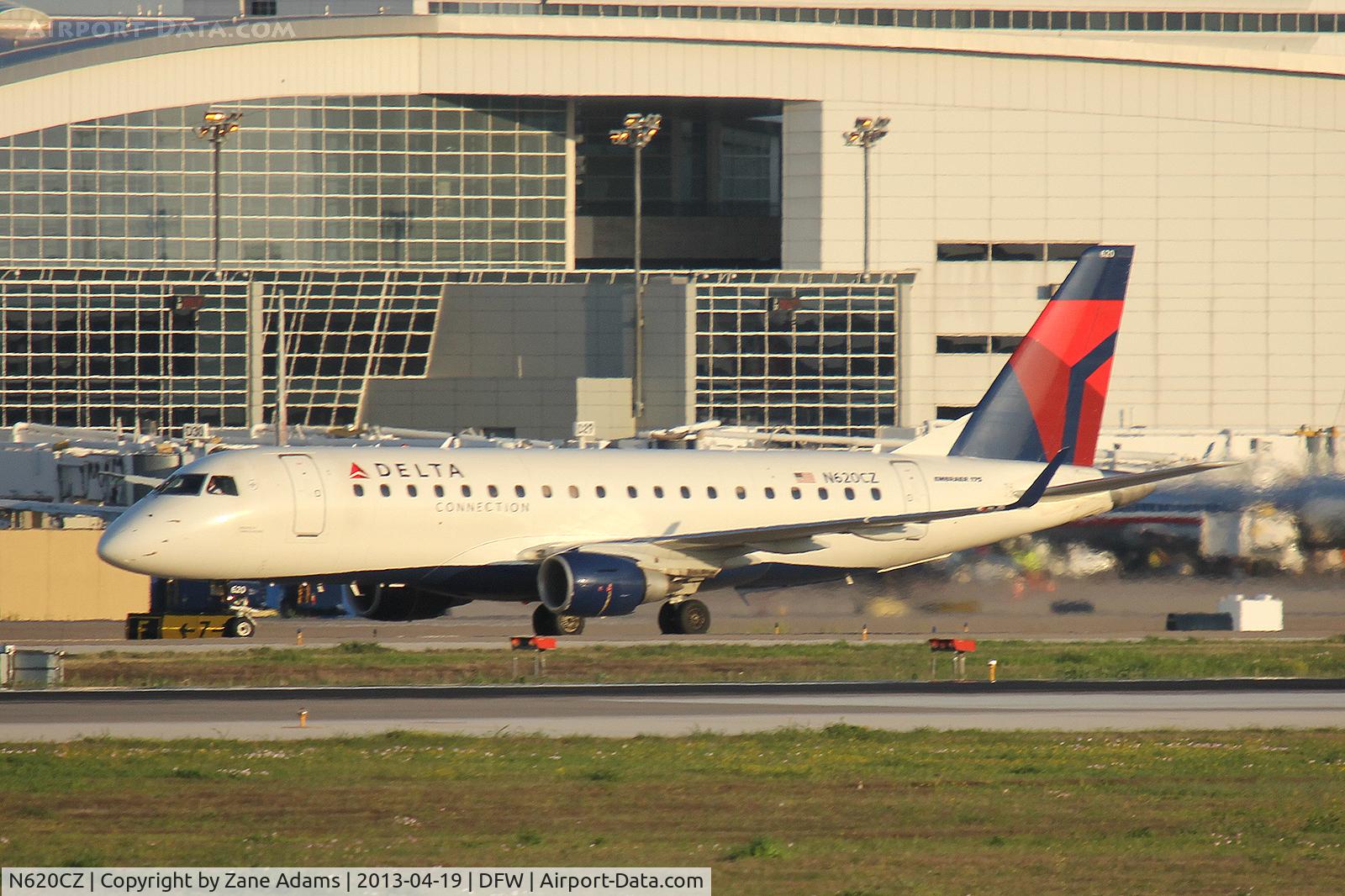 N620CZ, 2008 Embraer 175LR (ERJ-170-200LR) C/N 17000214, Delta Airlines at DFW Airport