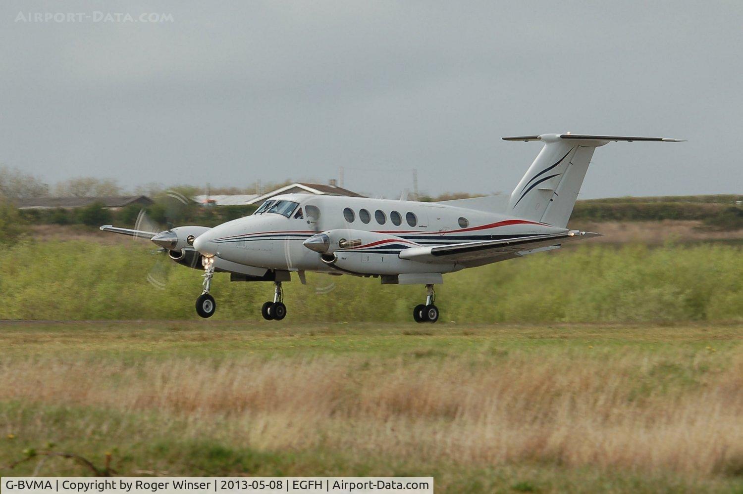 G-BVMA, 1980 Beech 200 Super King Air C/N BB-797, Visiting Super King Air of Dragonfly Aviation Services departing Runway 22.
