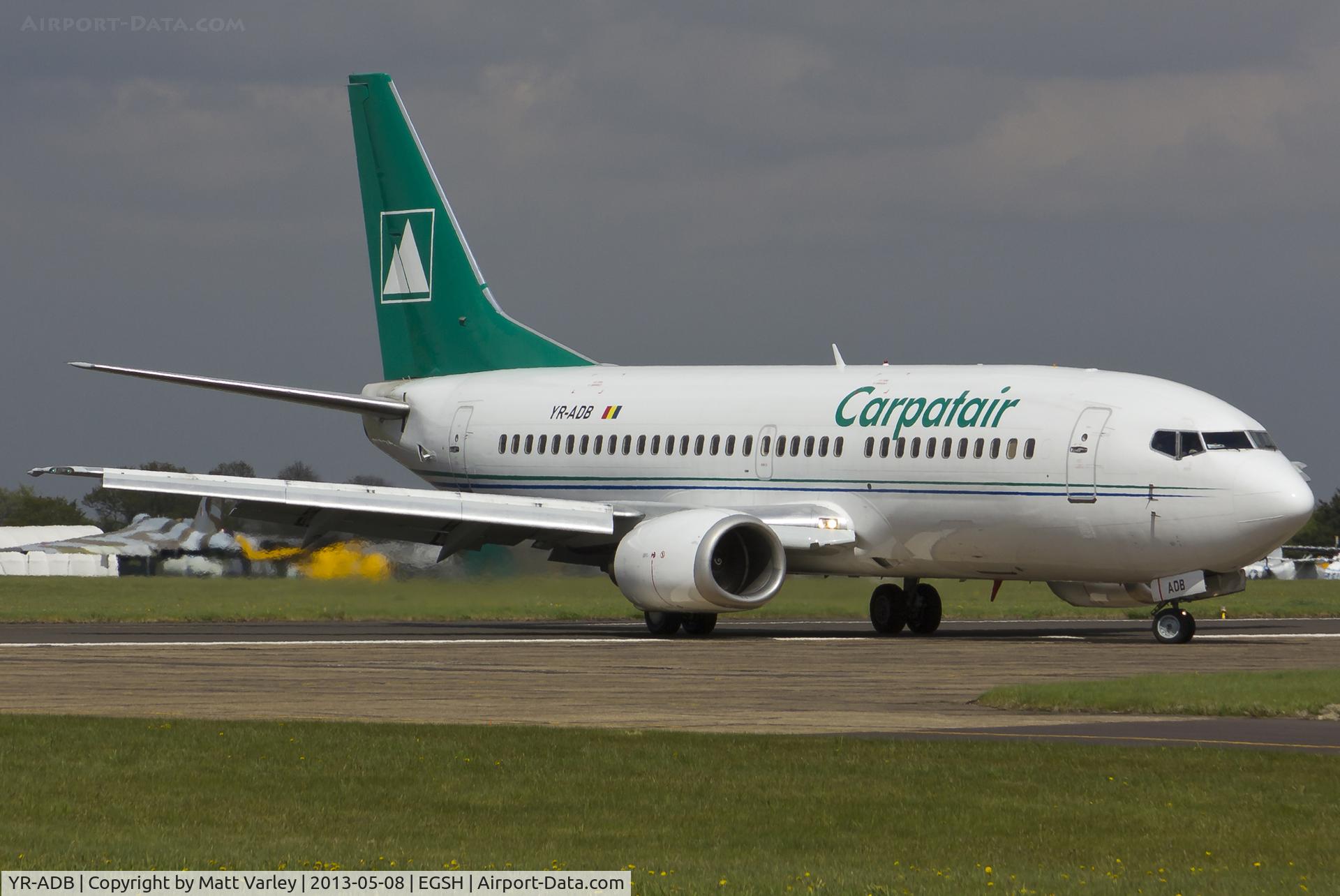 YR-ADB, 1997 Boeing 737-31S C/N 29058, Arriving at EGSH for spray by Air Livery.