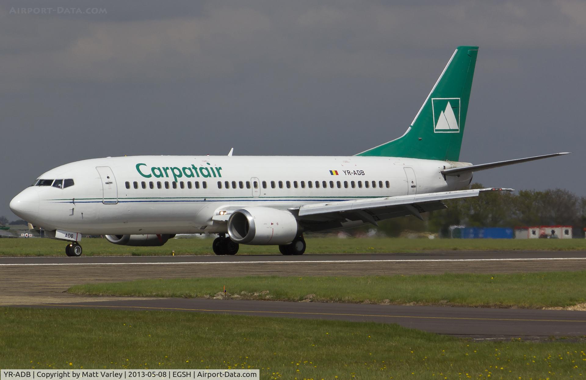 YR-ADB, 1997 Boeing 737-31S C/N 29058, Arriving at EGSH for spray by Air Livery.