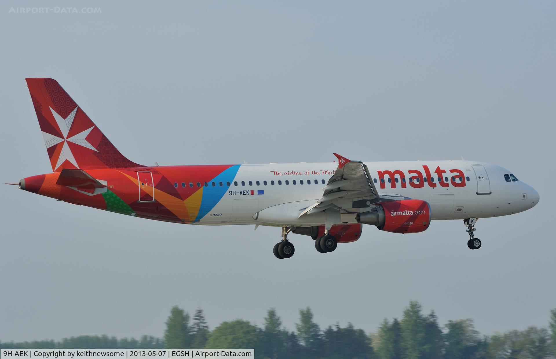 9H-AEK, 2004 Airbus A320-211 C/N 2291, First Air Malta visit of the year.
