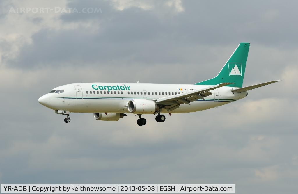 YR-ADB, 1997 Boeing 737-31S C/N 29058, Arriving for a spray job.