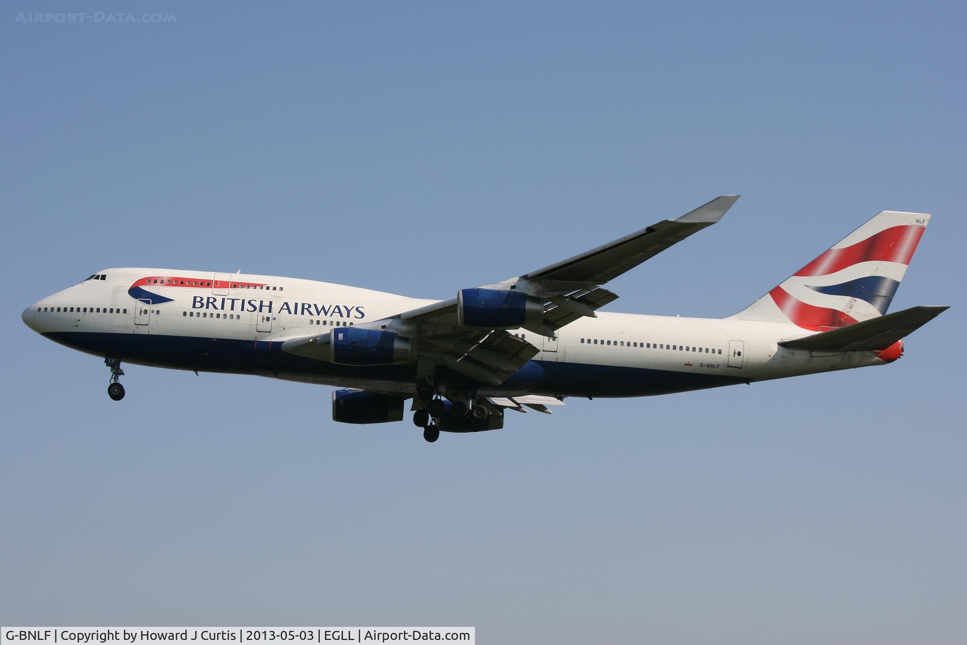 G-BNLF, 1989 Boeing 747-436 C/N 24048, British Airways, on approach to runway 27L.