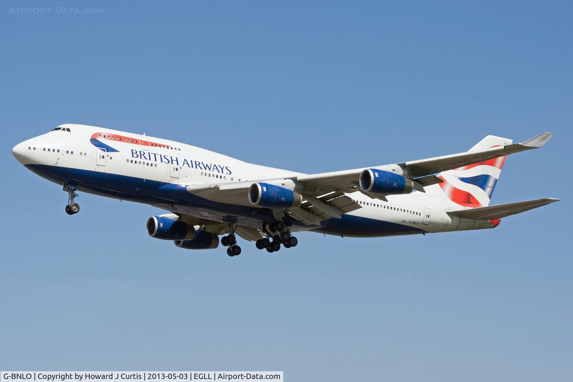 G-BNLO, 1990 Boeing 747-436 C/N 24057, British Airways, on approach to runway 27L.