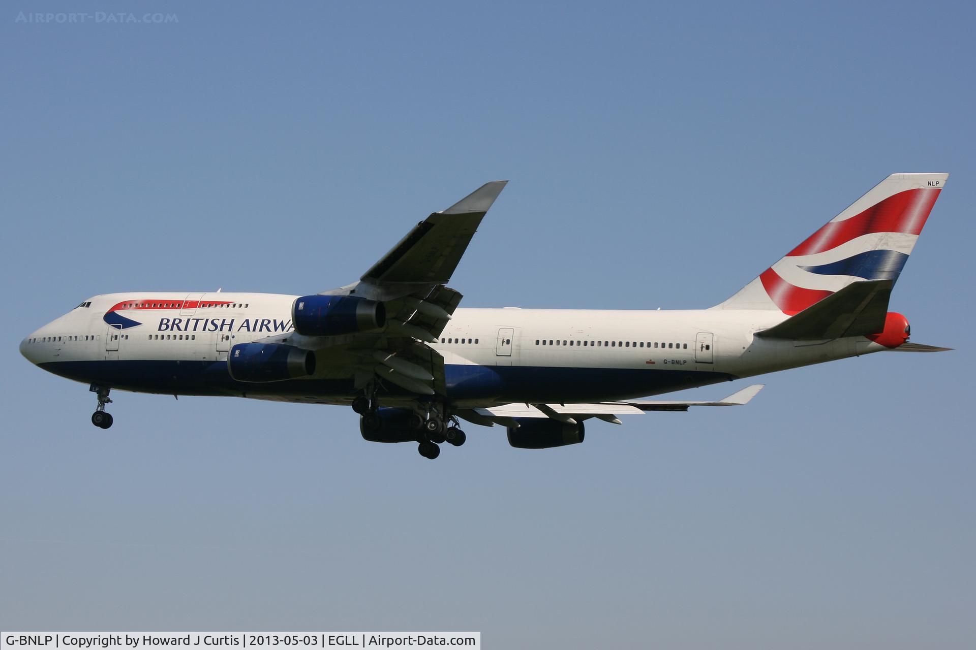 G-BNLP, 1990 Boeing 747-436 C/N 24058, British Airways, on approach to runway 27L.