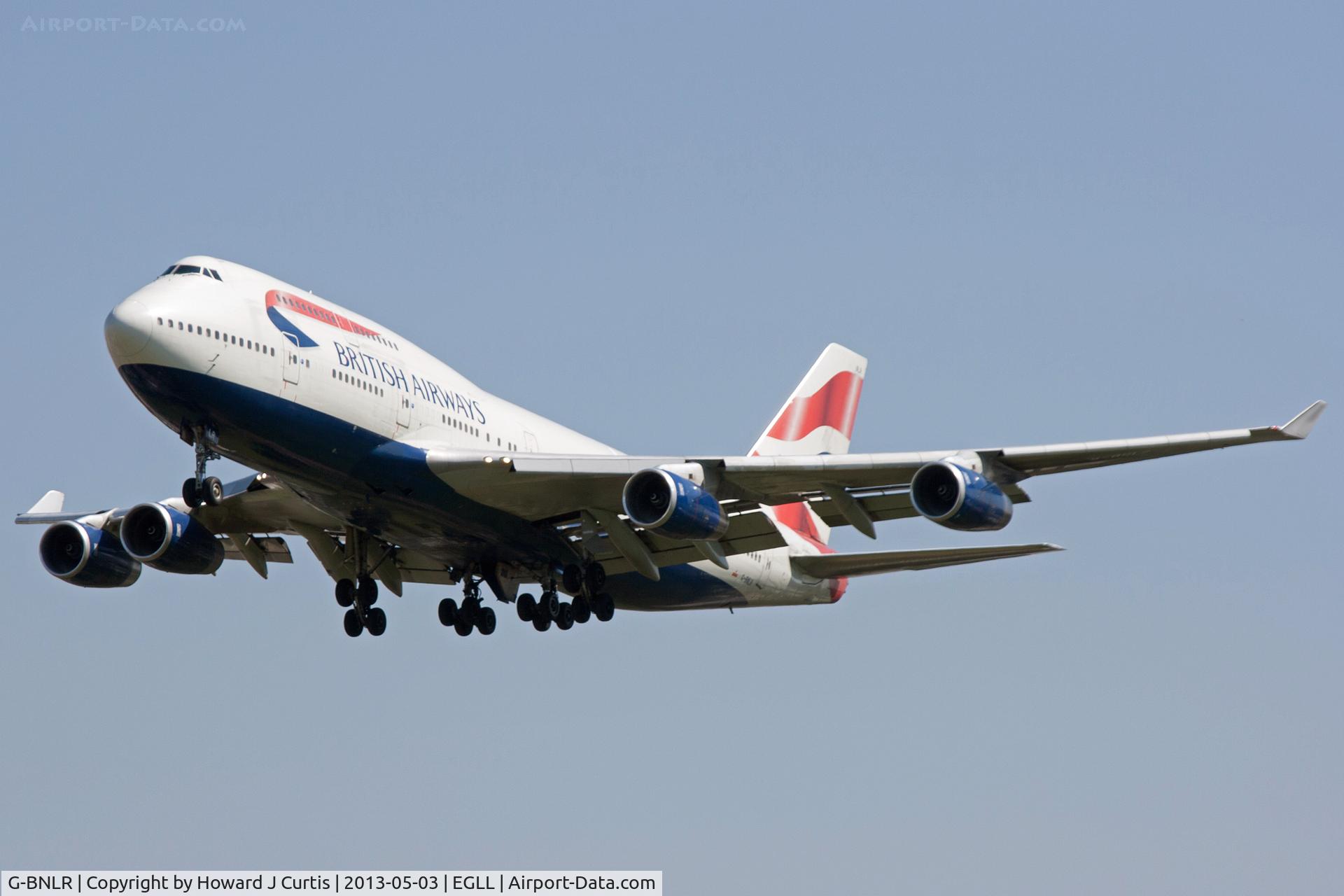 G-BNLR, 1990 Boeing 747-436 C/N 24447, British Airways, on approach to runway 27L.