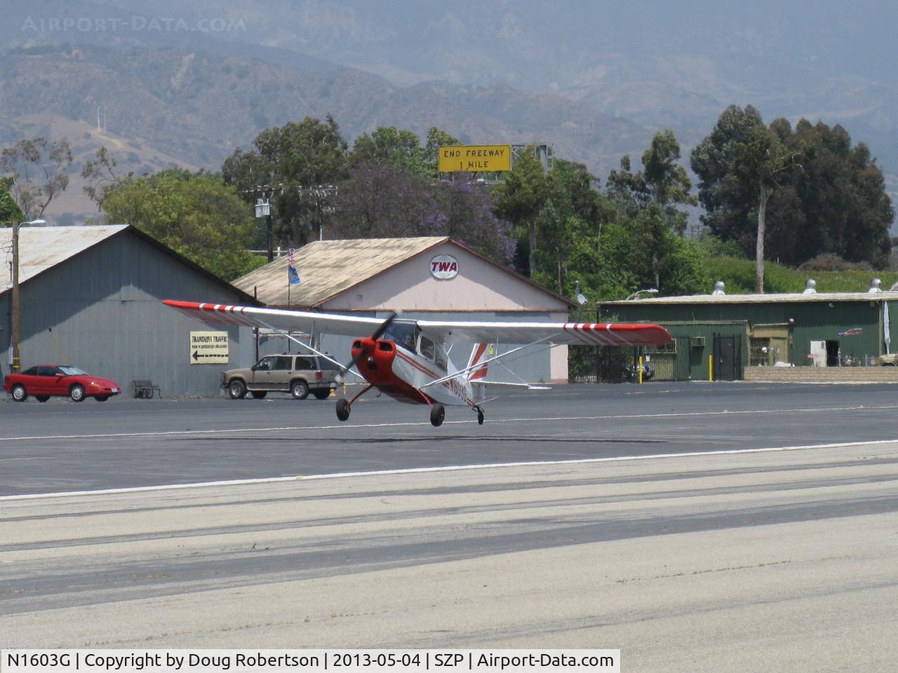 N1603G, 1968 Champion 7ECA Citabria C/N 609, 1968 Champion 7ECA CITABRIA, Lycoming O-235 115 Hp, landing Rwy 22