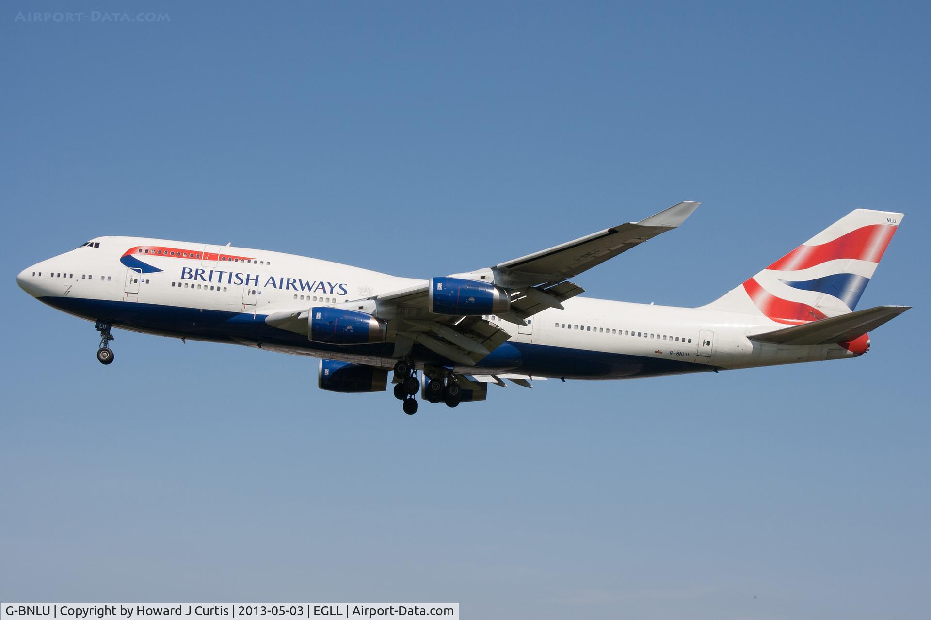 G-BNLU, 1992 Boeing 747-436 C/N 25406, British Airways, on approach to runway 27L.