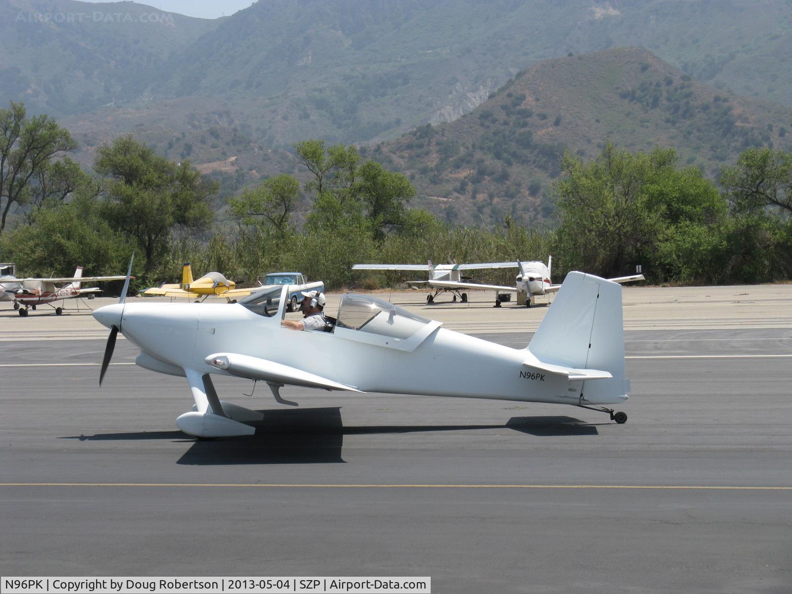 N96PK, 2007 Vans RV-6 C/N 60581, 2007 CAVALLO SPECIAL modified VAN's RV-6.2, Aero-Sport Power IO-360-B1B 180+ Hp, taxi to 22